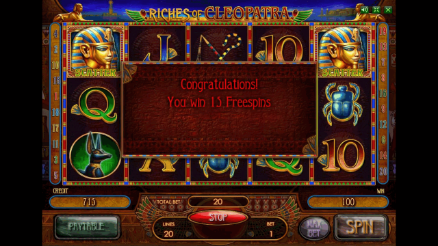 Игровой интерфейс Riches Of Cleopatra 4