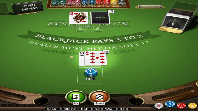Характеристики слота Single Deck Blackjack Professional Series 5